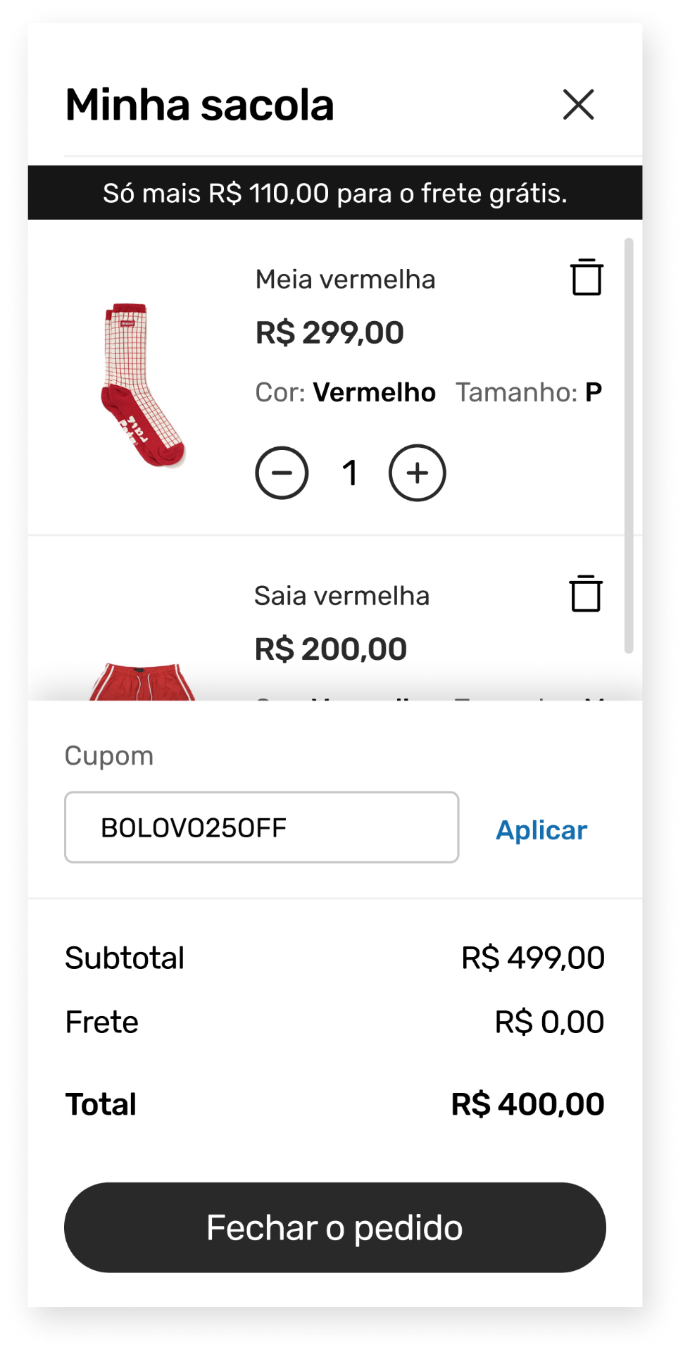 Mini checkout